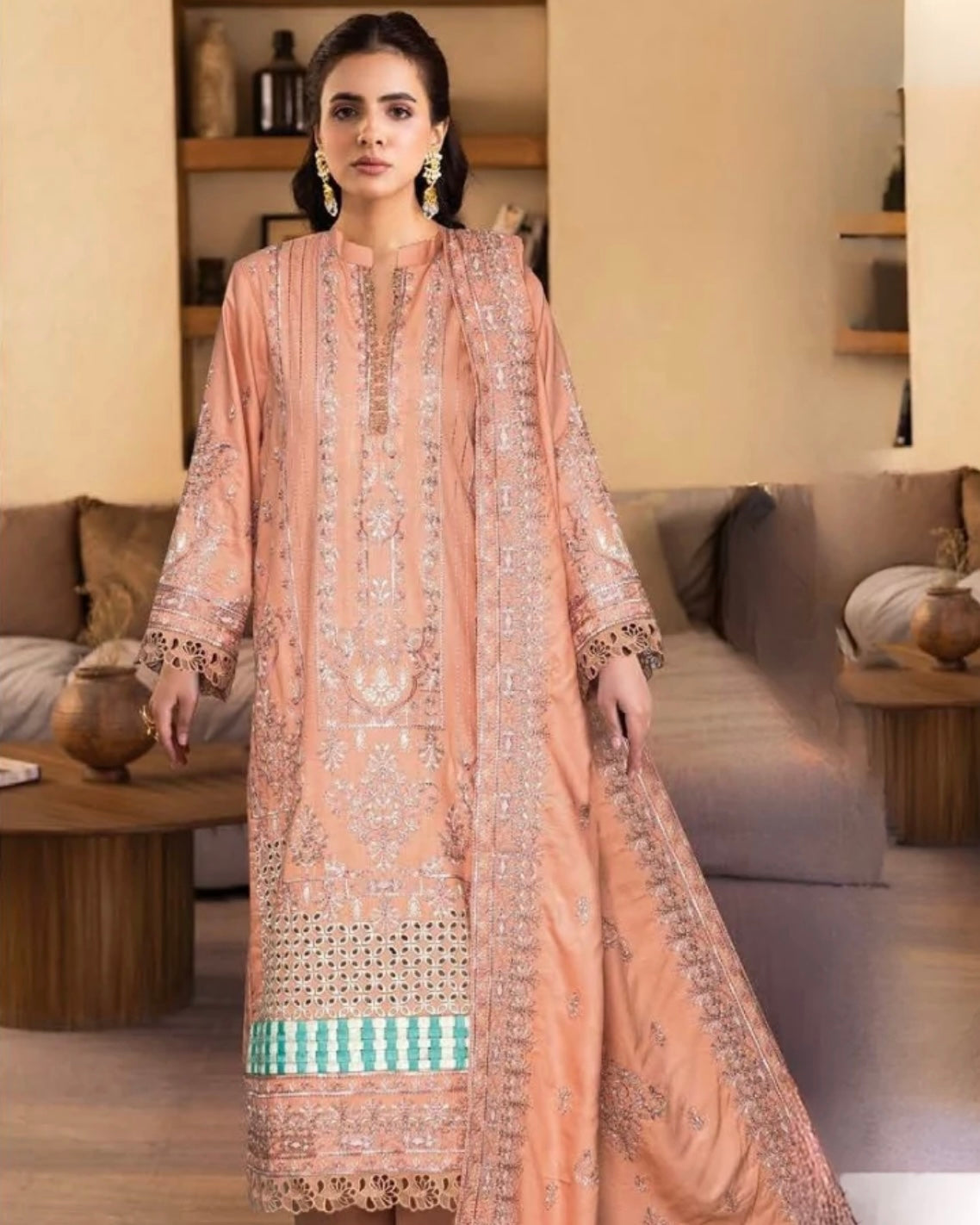 Johra Aura | Emb Marina with Emb Shawl | Design 1439
