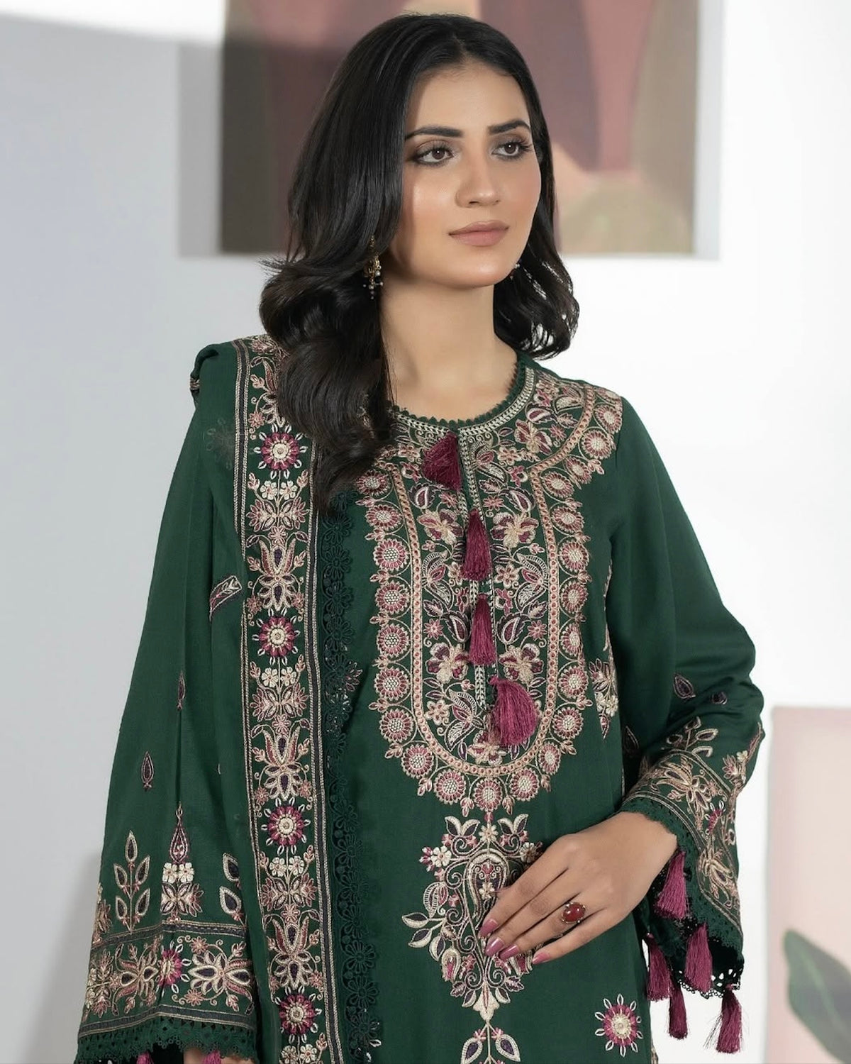 Johra Ayla | Emb Karandi with Emb Chiffon Dupatta | Design 60