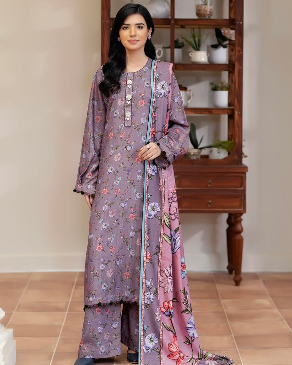 Johra Azreen | Printed Zari Peach Leather | Design 532