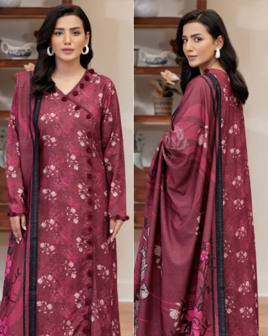 Johra Azreen | Printed Zari Peach Leather | Design 537