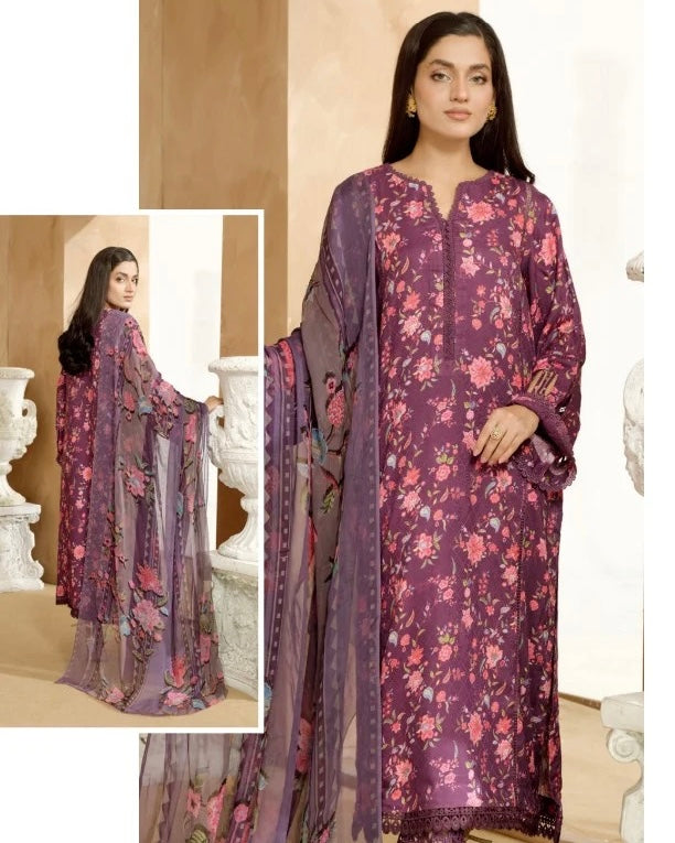 Johra Bismil | Printed Viscose Chiffon Dupatta | Design 509