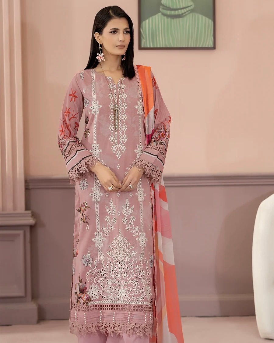 Johra Danoori | Embroidered Lawn with Chiffon Dupatta | Design 258