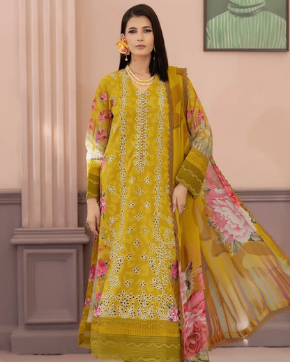 Johra Danoori | Embroidered Lawn with Chiffon Dupatta | Design 259