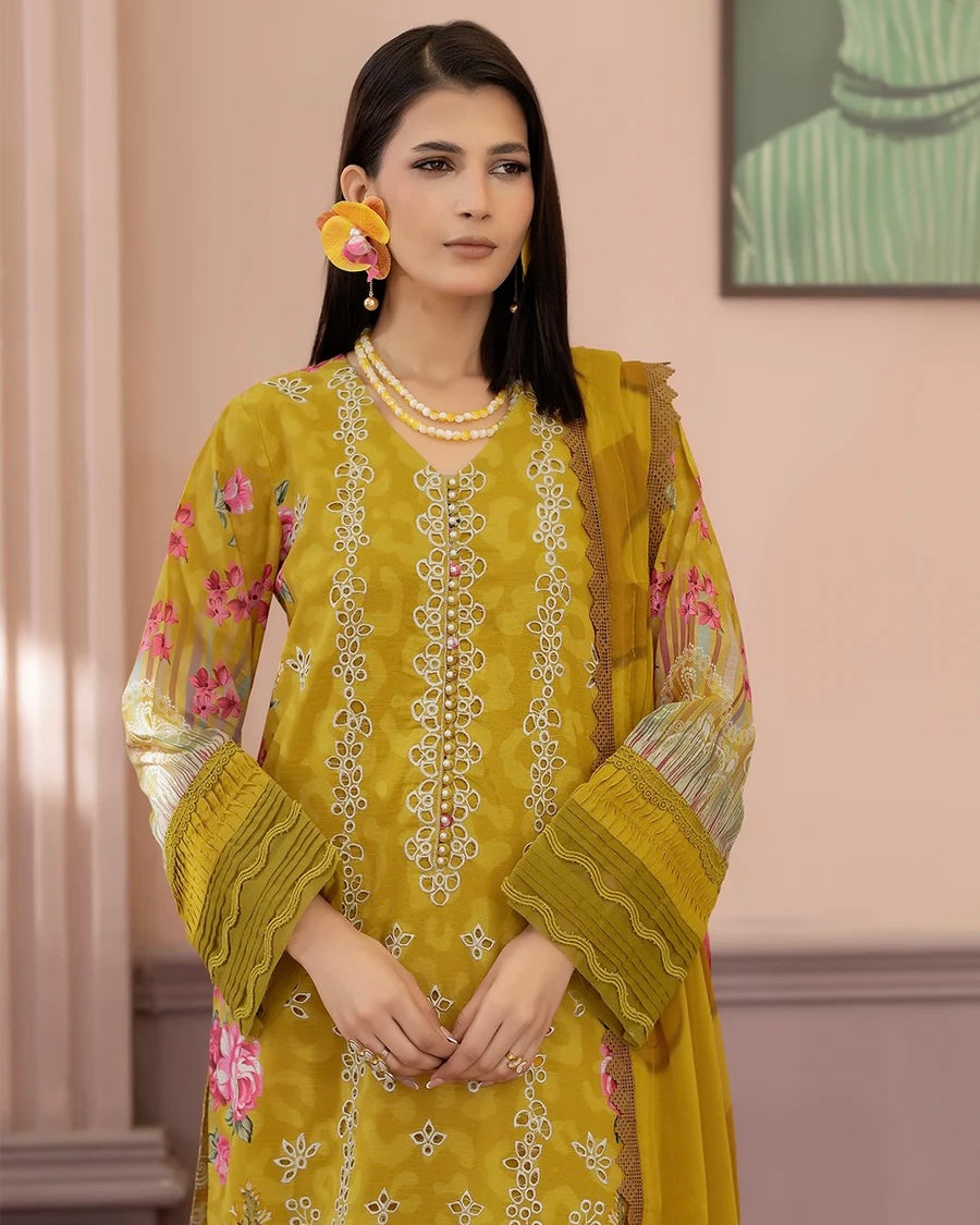 Johra Danoori | Embroidered Lawn with Chiffon Dupatta | Design 259