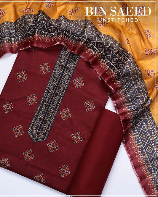 Bin Saeed | Printed Lawn 3pc | Design 9