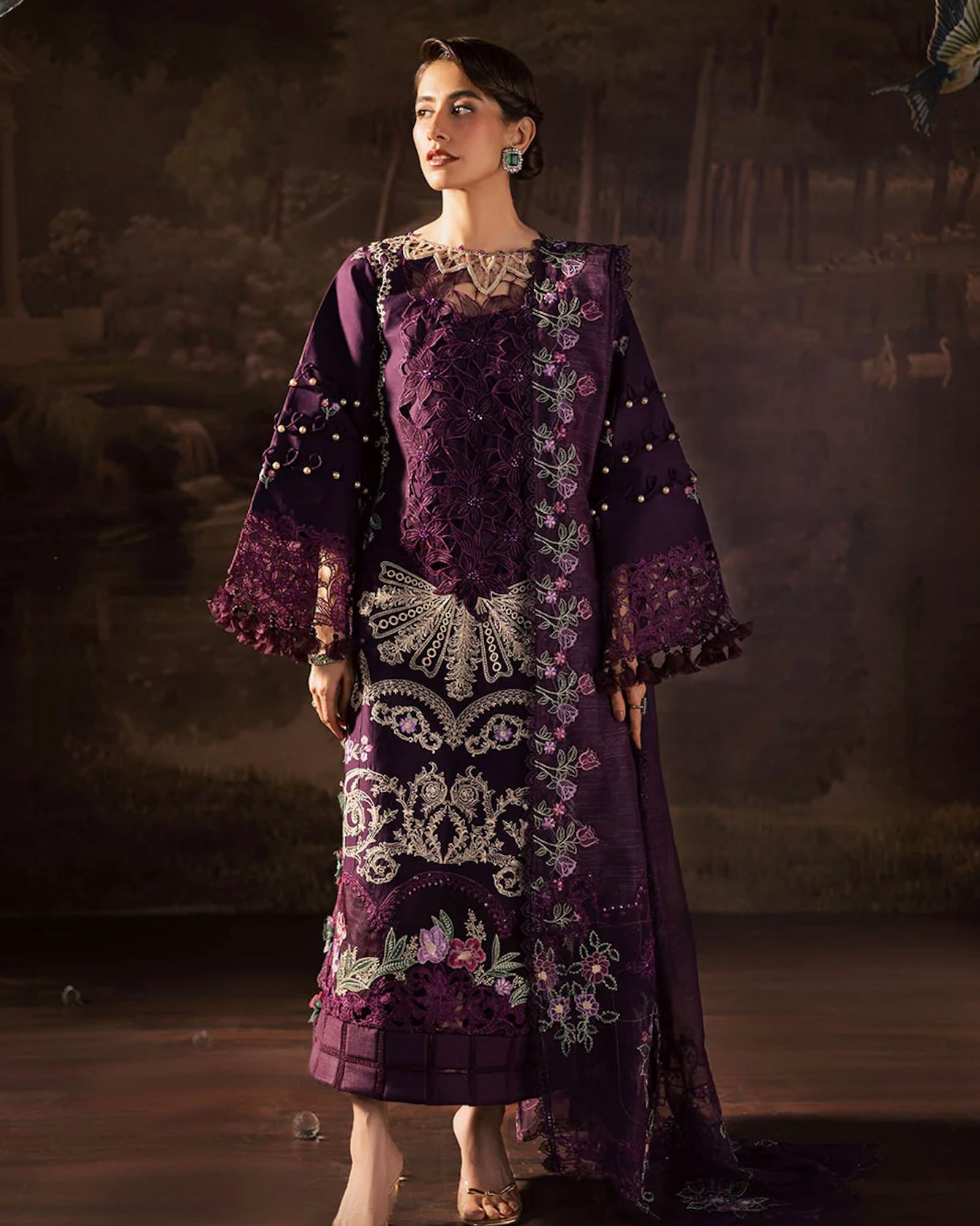 Parishay Enchanted Tales | Embroidered Luxury Lawn | Design 7