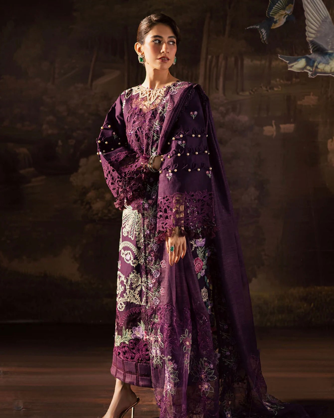 Parishay Enchanted Tales | Embroidered Luxury Lawn | Design 7