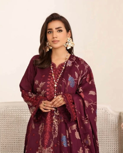 Johra Milza | Emb Lawn with Jacquard Dupatta | Design 890