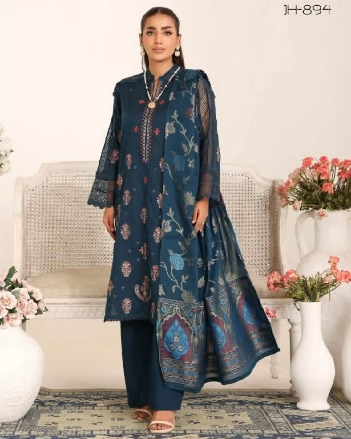 Johra Milza | Emb Lawn with Jacquard Dupatta | Design 894