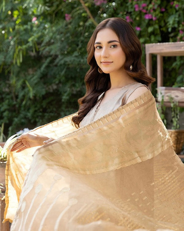 Johra Pinar | Jacquard Lawn Jacquard Chiffon Dupatta | Design 713