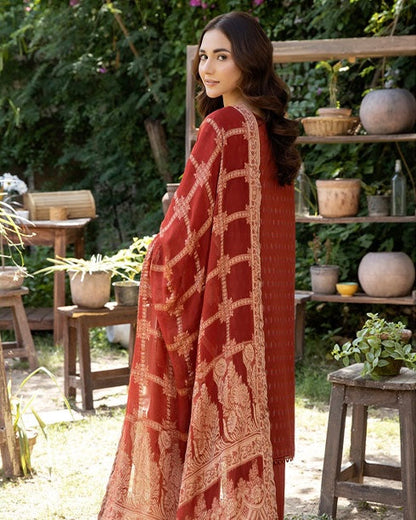 Johra Pinar | Jacquard Lawn Jacquard Chiffon Dupatta | Design 716