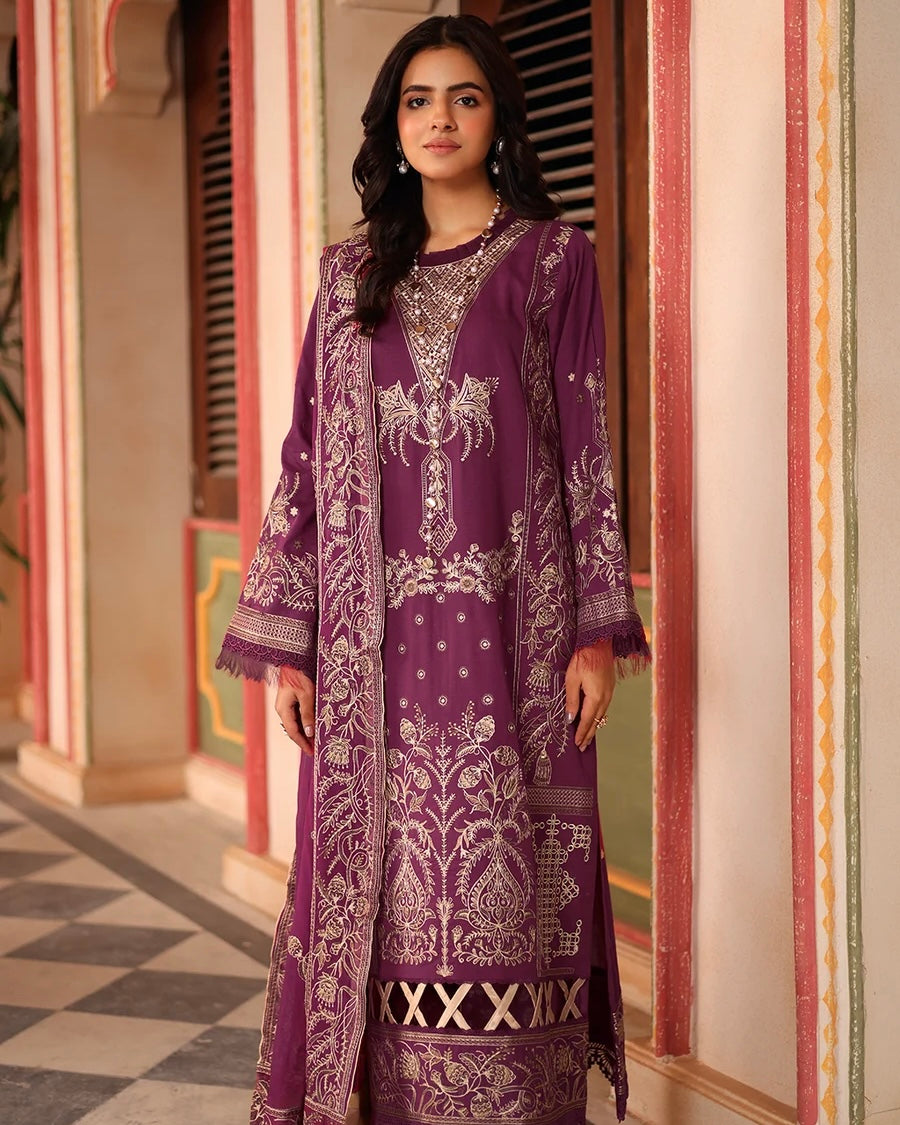 Johra Rinsha | Emb Lawn with Emb Chiffon Dupatta | Design 1