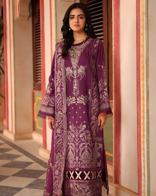 Johra Rinsha | Emb Lawn with Emb Chiffon Dupatta | Design 1