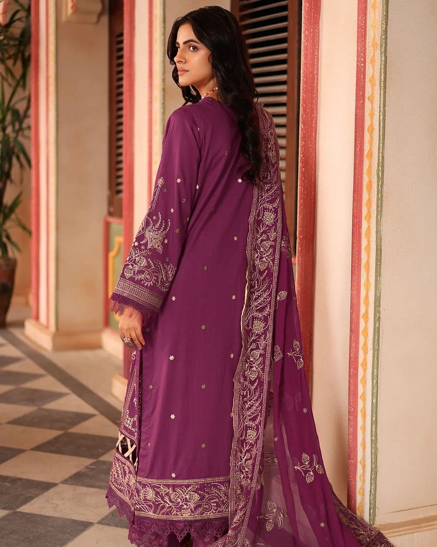 Johra Rinsha | Emb Lawn with Emb Chiffon Dupatta | Design 1