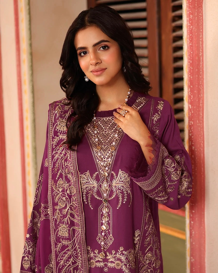Johra Rinsha | Emb Lawn with Emb Chiffon Dupatta | Design 1