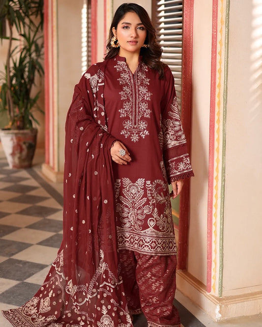 Johra Rinsha | Emb Lawn with Emb Chiffon Dupatta | Design 6
