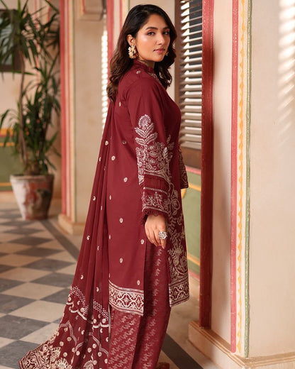 Johra Rinsha | Emb Lawn with Emb Chiffon Dupatta | Design 6