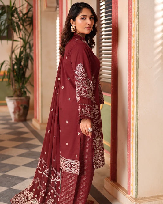 Johra Rinsha | Emb Lawn with Emb Chiffon Dupatta | Design 6