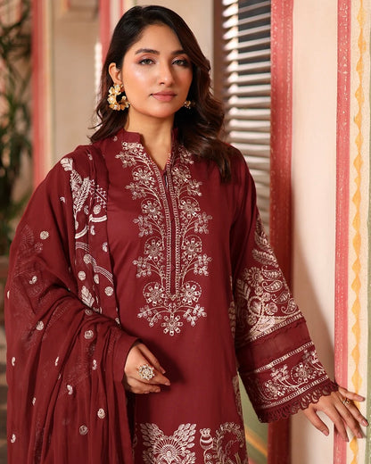 Johra Rinsha | Emb Lawn with Emb Chiffon Dupatta | Design 6