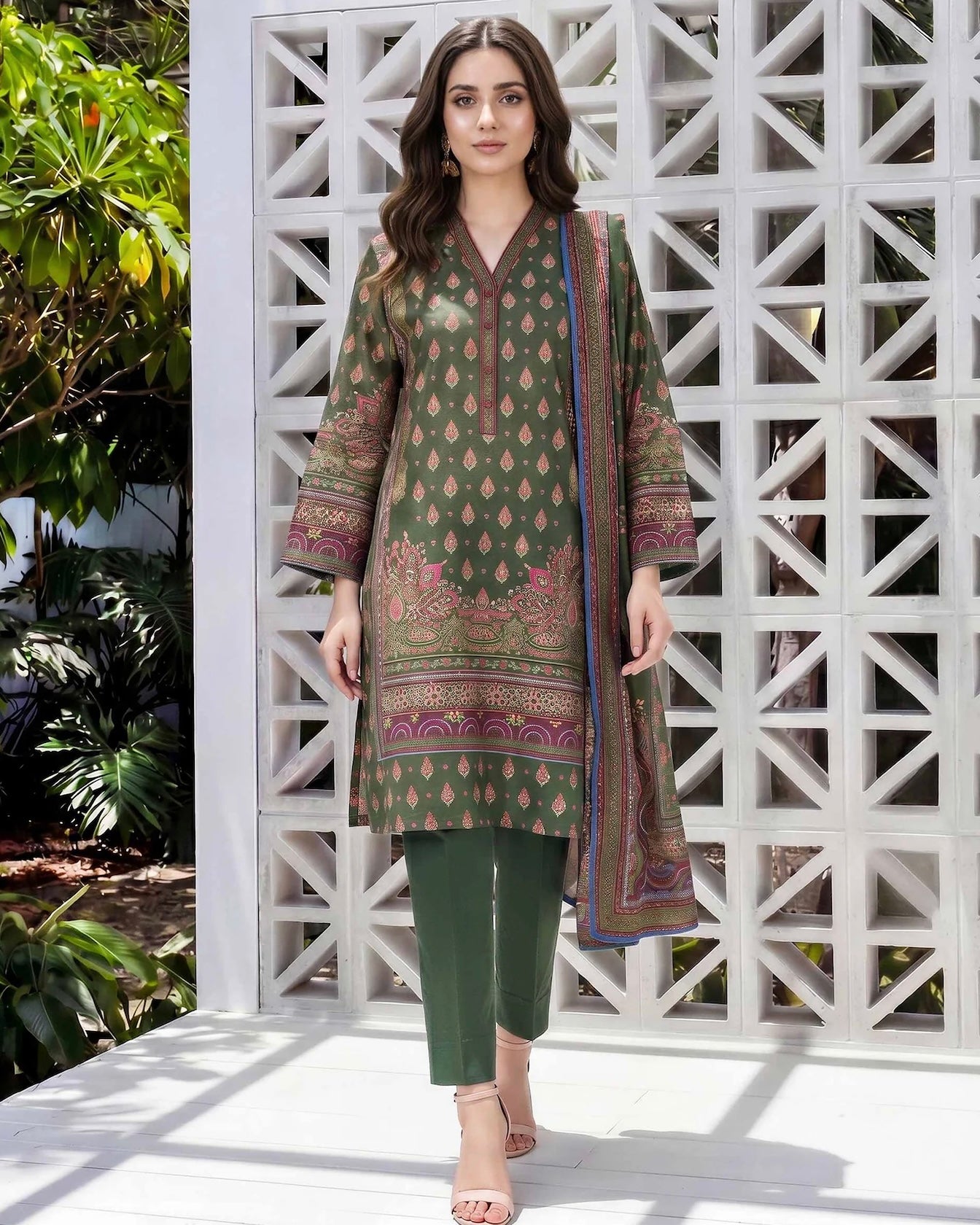 Limelight | Paste Printed Lawn 3pc | U4585 Green