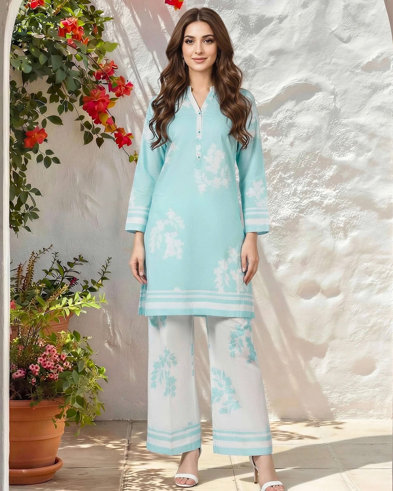 Limelight | Printed Lawn 2pc | U4790 Sky Blue