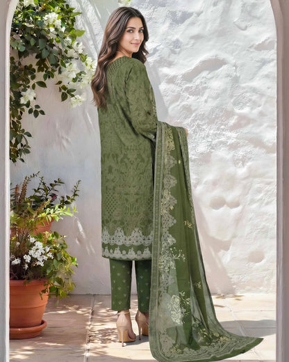 Limelight | Paste Printed Lawn 3pc | U4835 Green