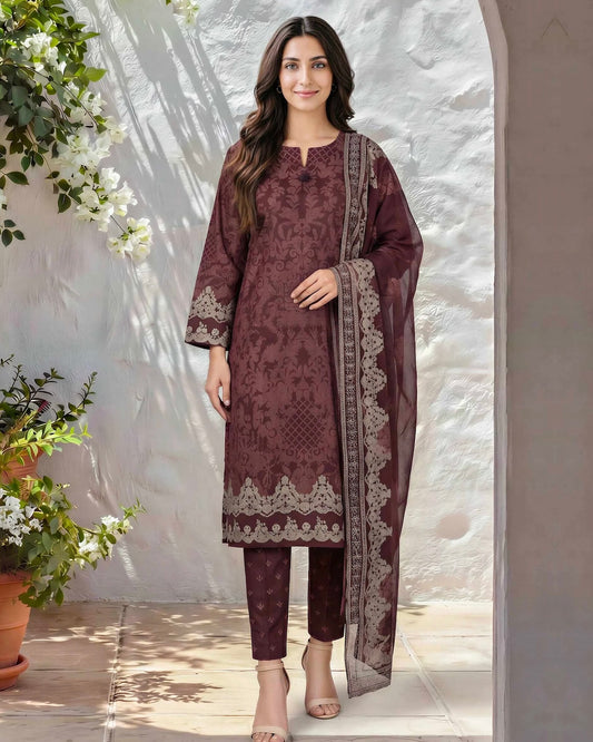Limelight | Paste Printed Lawn 3pc | U4835 Maroon