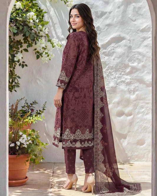 Limelight | Paste Printed Lawn 3pc | U4835 Maroon
