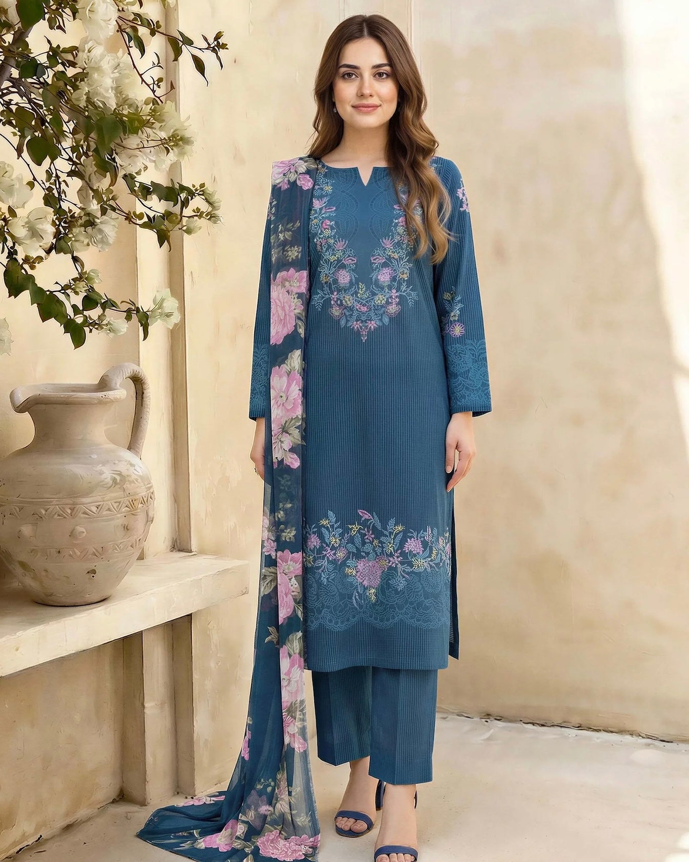 Limelight | Printed Lawn 3pc | U4869 Teal