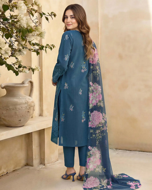 Limelight | Printed Lawn 3pc | U4869 Teal