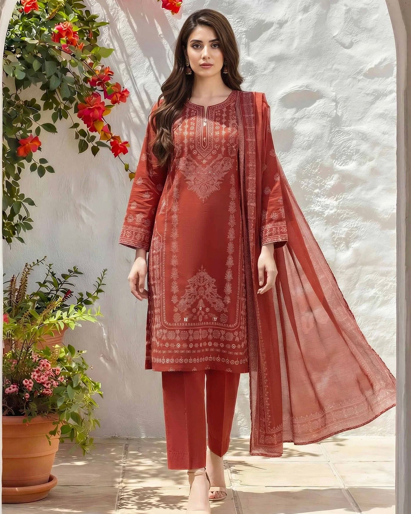 Limelight | Paste Printed Lawn 3pc | U4926 Rust