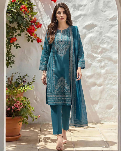 Limelight | Paste Printed Lawn 3pc | U4926 Teal