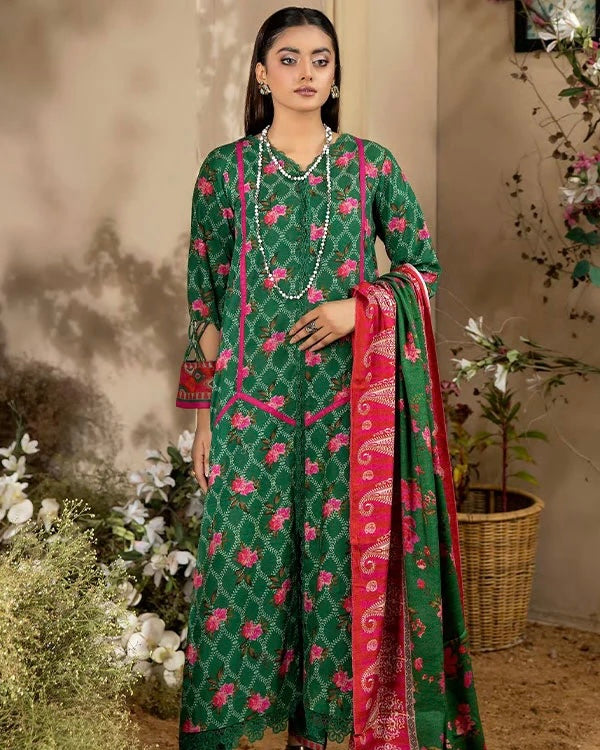Johra Zavena | Printed Khaddar with Wool Shawl | Design 312
