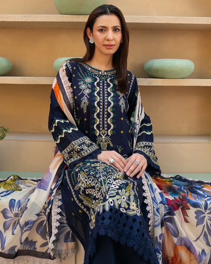 Johra Zayan | Emb Lawn with Chiffon Dupatta | Design 343